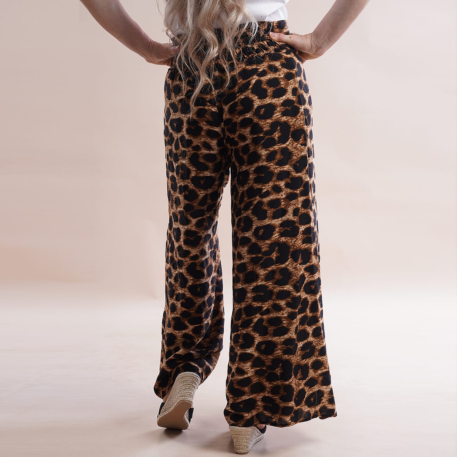 JOVIE Miss Colloection 100% Viscose Elastic Band Printed Trousers - Yellow