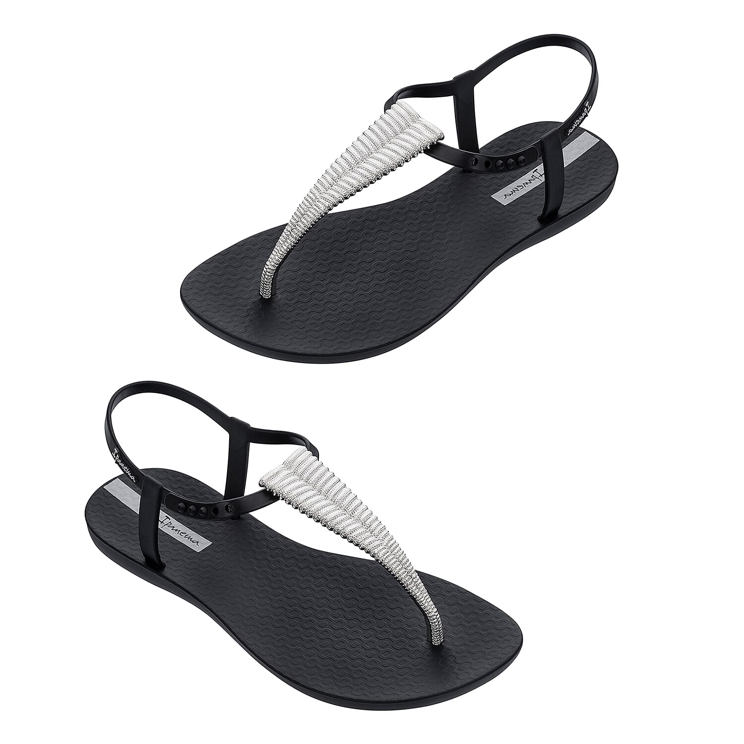 Ipanema Class Toe Post Sandal with T-bar Strap (Size 3) - Chrome Black