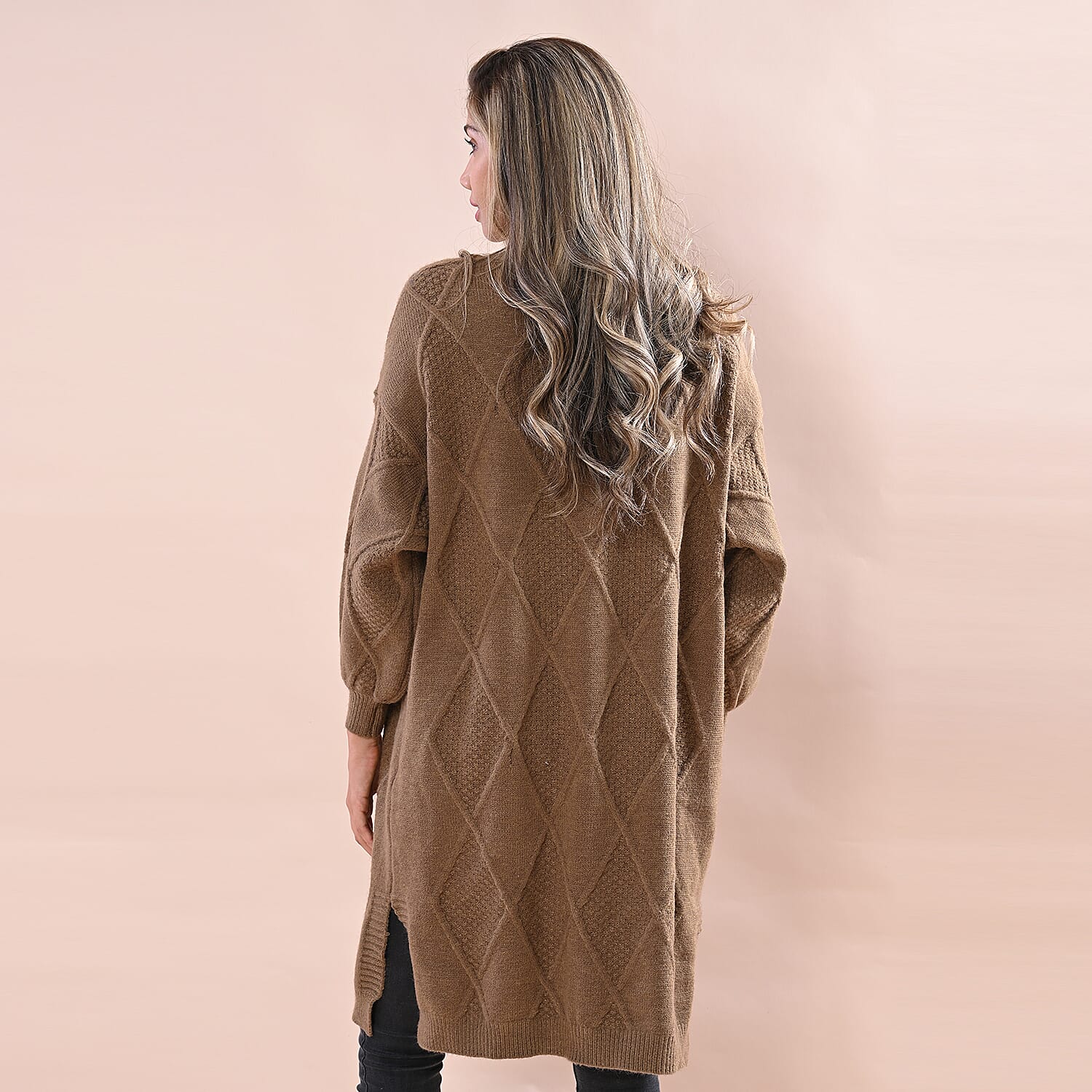 LA MAREY Chunky Cable Knitted Long Cardigan ( One Size )