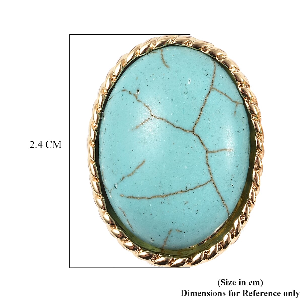 Blue Howlite French Clip Earrings in Yellow Gold Tone