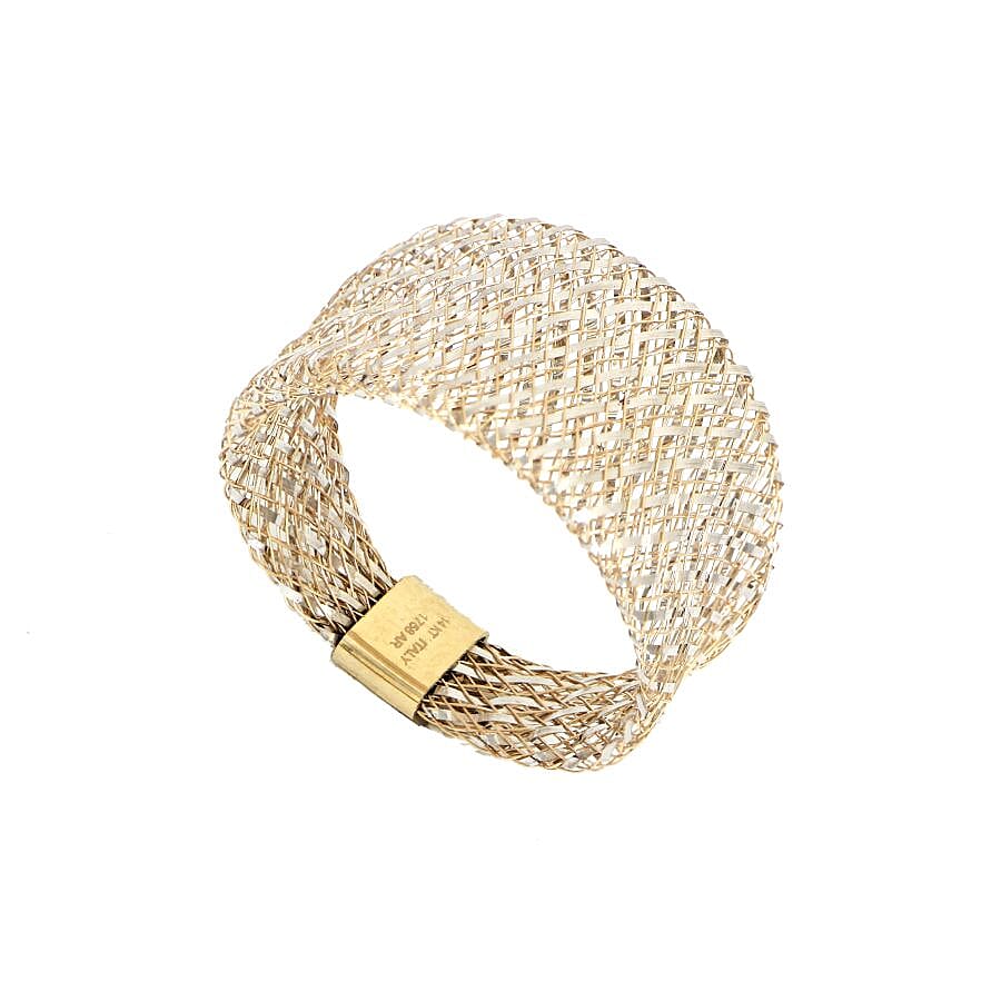Italian Made 9K Yellow Gold Domed Stretchable Ring (Size O Stretchable)