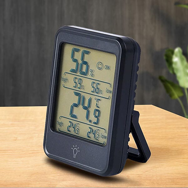 Digital Thermo - Hygrometer Electronic Temperature and Humidity Meter Clock (Size:8x6x2 Cm)