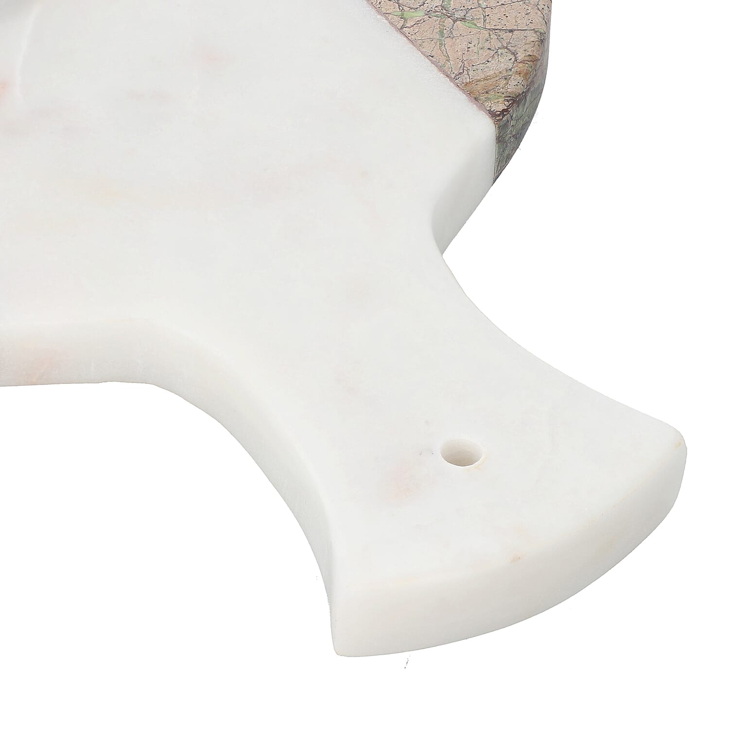 Round Shape Marble Chopping Board (Size 28x20Cm) - Brown and White