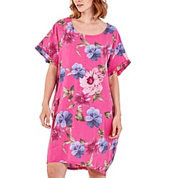 Nova of London - Floral High Low Linen Two Pocket Dress (Size 8-18) - Mint Green