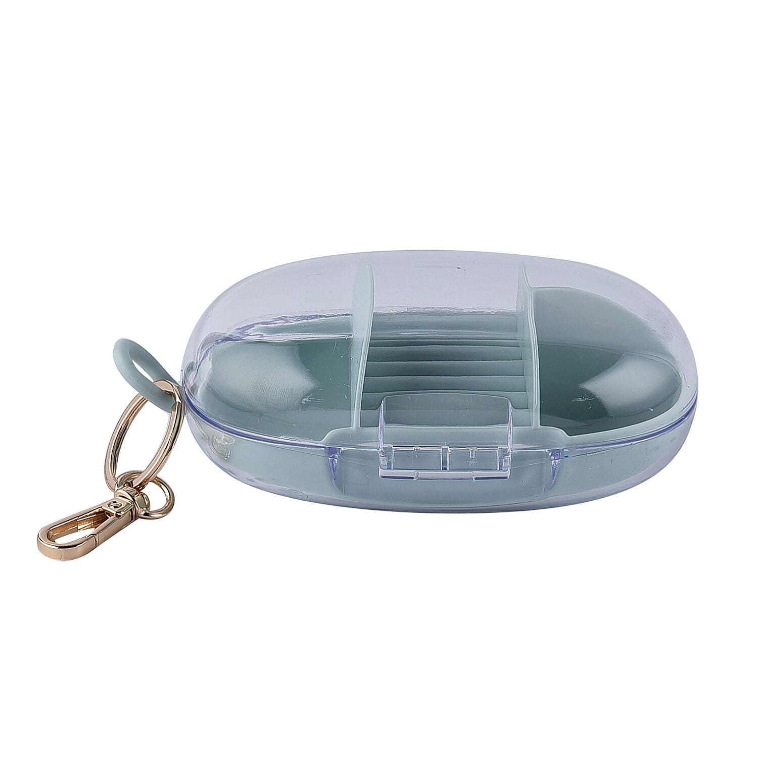 Portable Jewellery Organiser with Detachable Hook (Size 15x8x5cm) - Light Blue