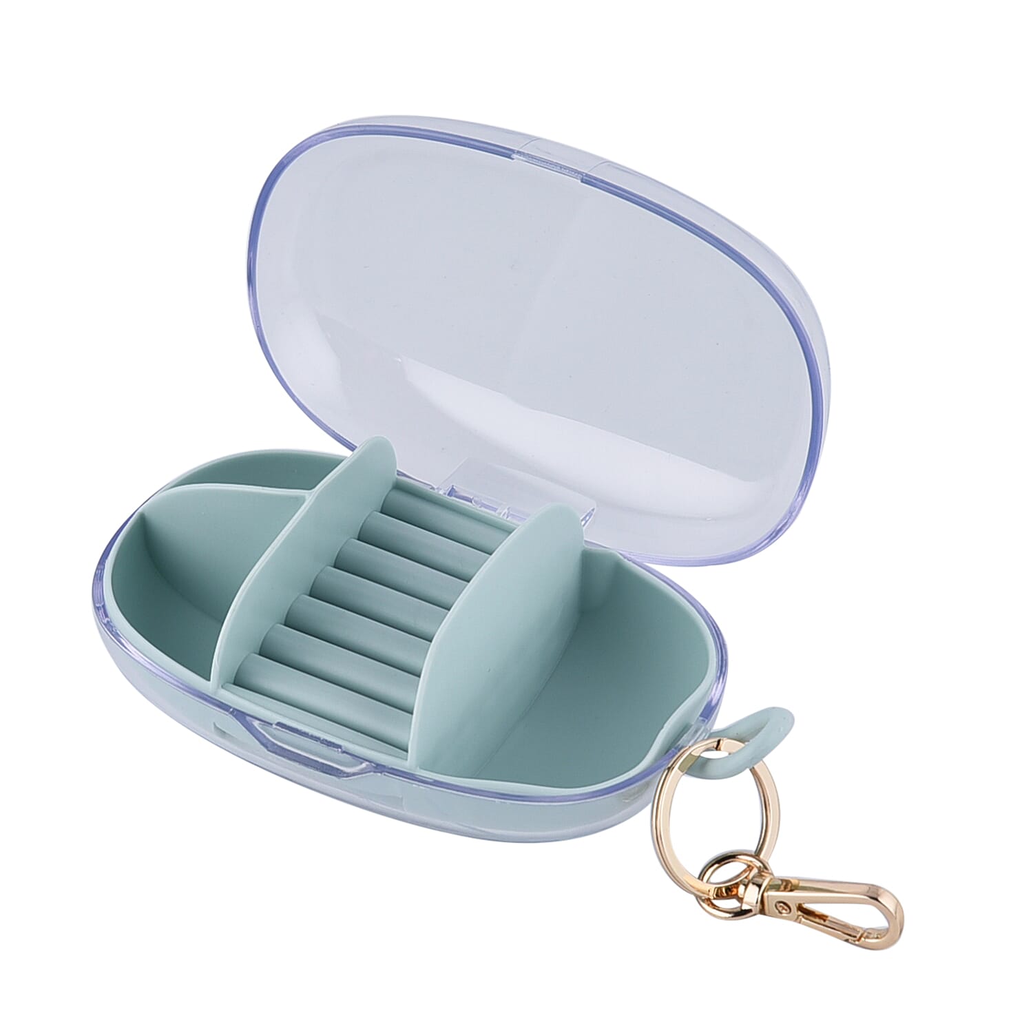 Portable Jewellery Organiser with Detachable Hook (Size 15x8x5cm) - Light Blue