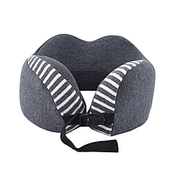 Comfy Neck Pillow with Buckle Closure - Gray