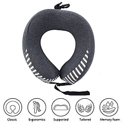 Comfy Neck Pillow with Buckle Closure - Gray