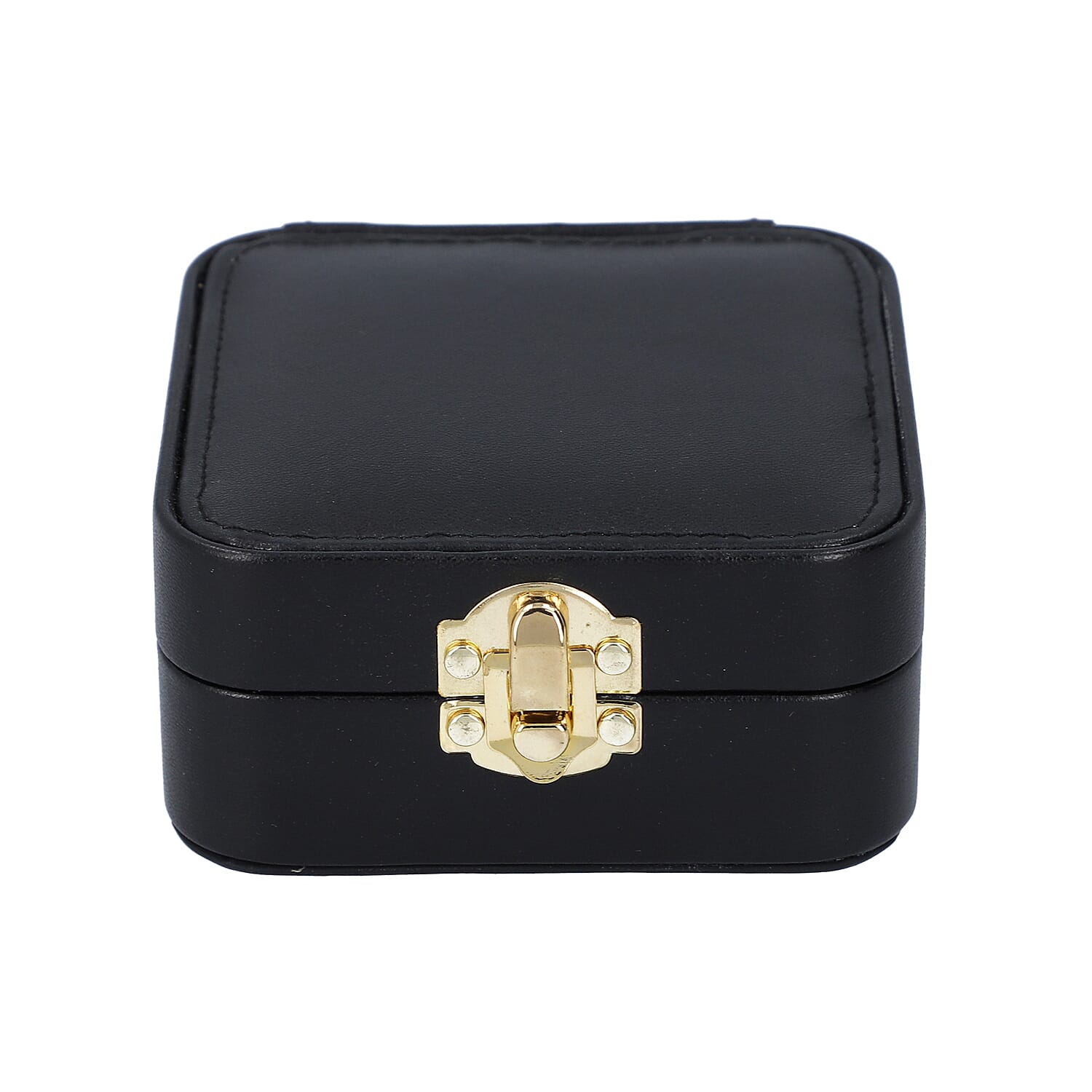 Stylish LED Light Mirror Jewellery Box wih Lock  Size 10x10x5 Cm - Black