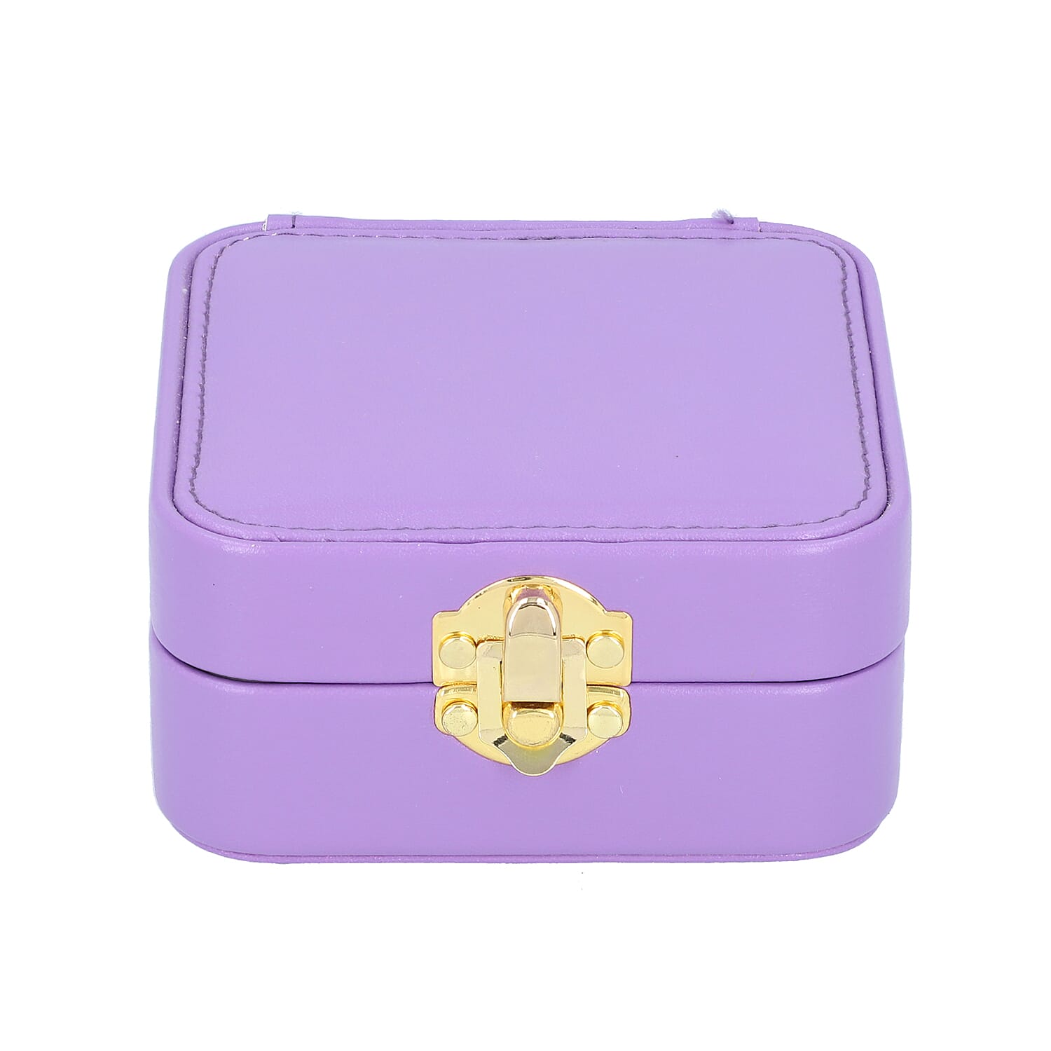 Stylish LED Light Mirror Jewellery Box with Lock (Size 10x10x5 Cm) - Purple