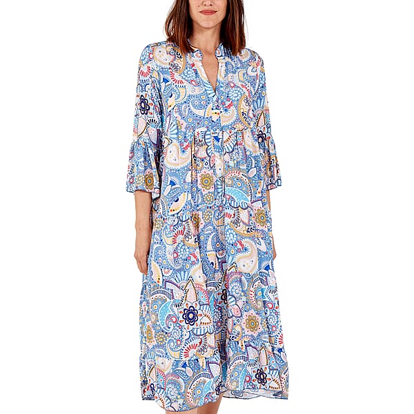 Nova Of London - Paisley Print Midi Dress - Blue - 6344316 - TJC