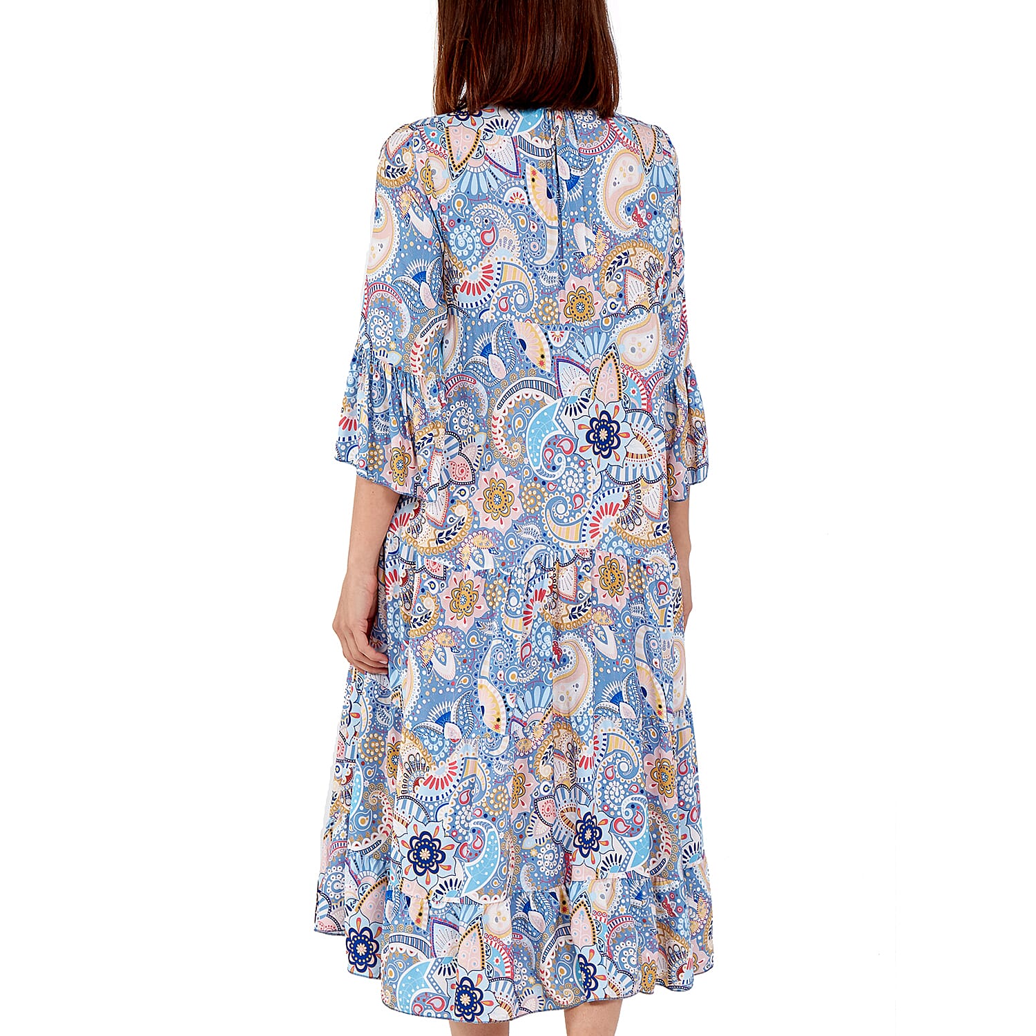 Nova of London - Viscose Paisley Print Midi Dress (Size 8-20) - Blue