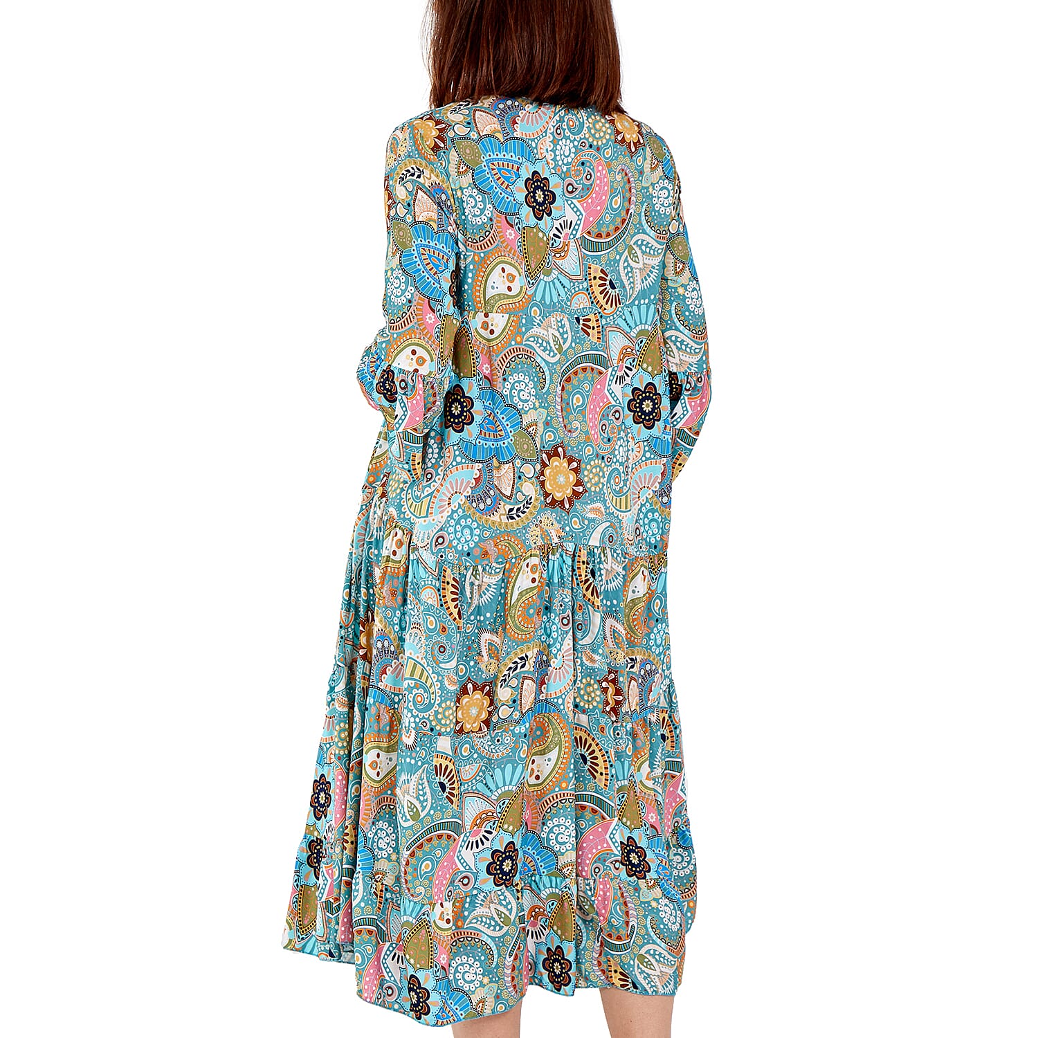 Nova of London - Viscose Paisley Print Midi Dress (Size 8-20) - Teal