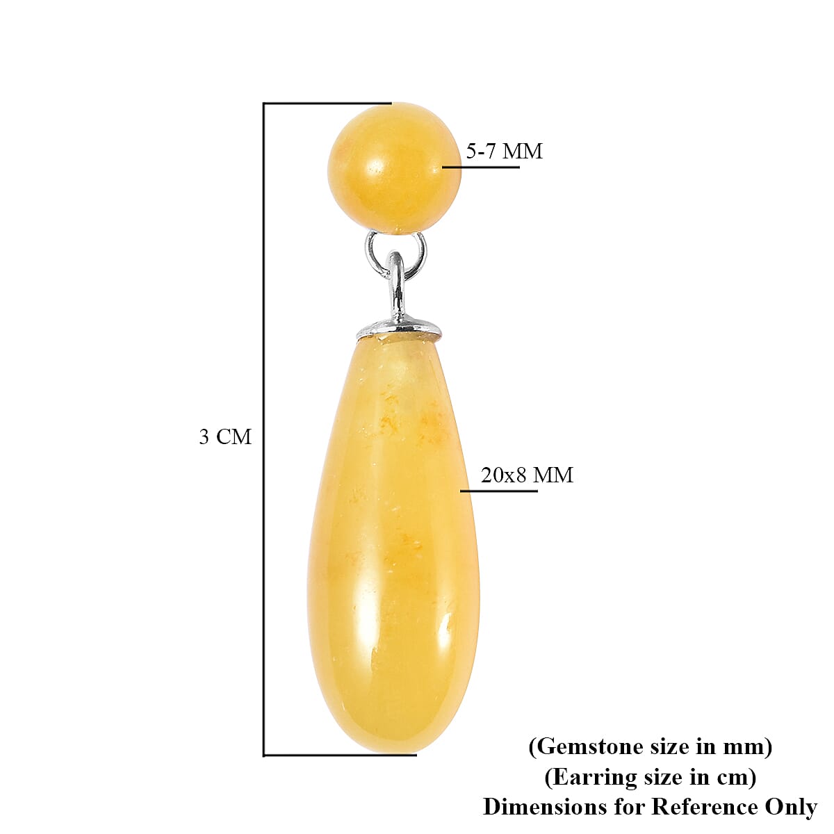 Honey Jade Dangling Earrings (with Push Back) in Rhodium Overlay Sterling Silver 27.50 Ct.