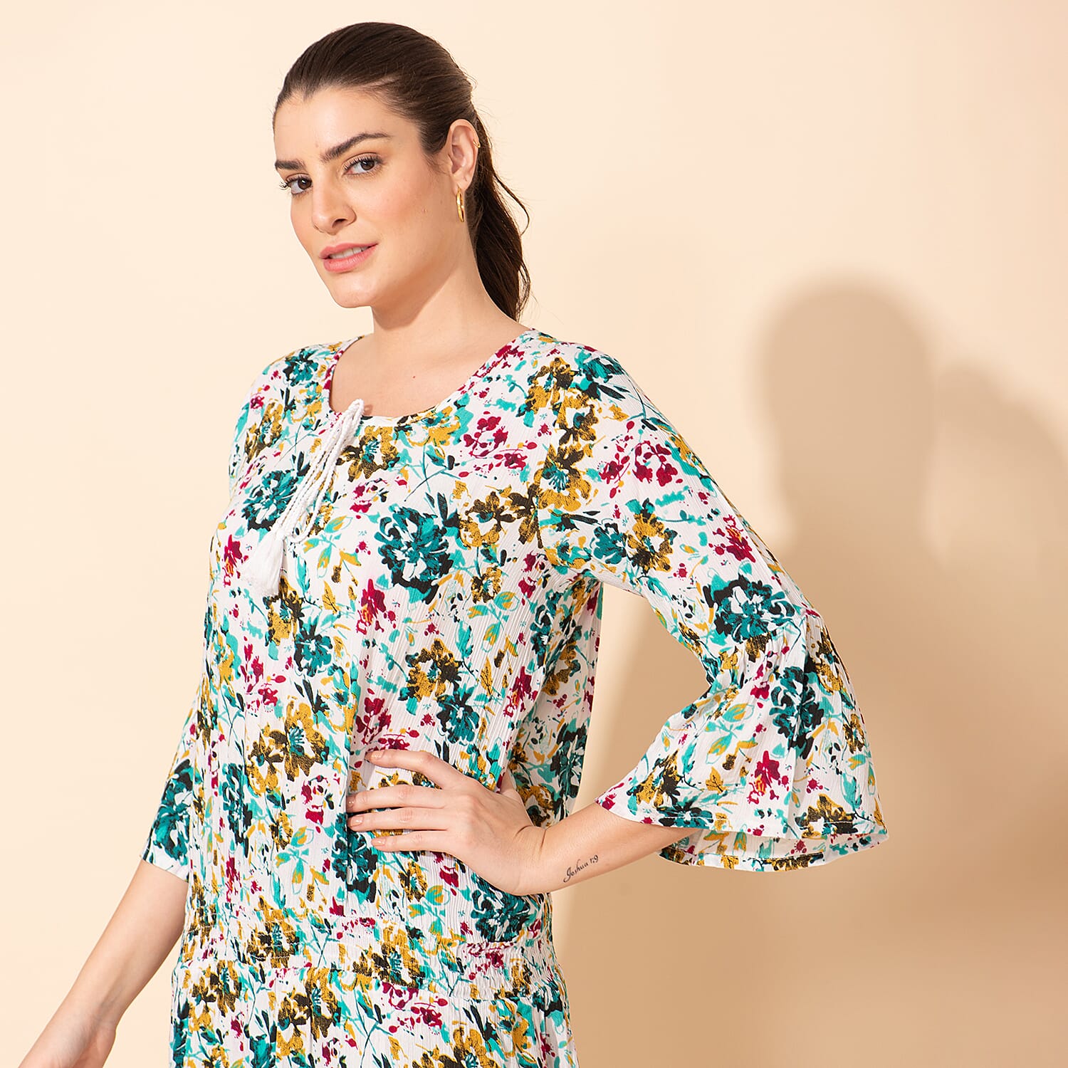 TAMSY Viscose Printed Crepe Top - Multi