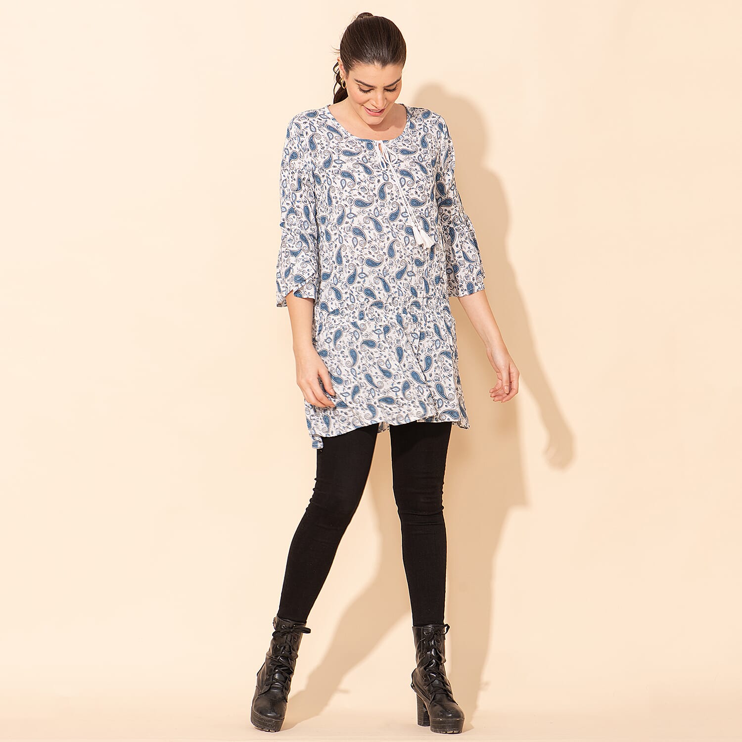 TAMSY Viscose Printed Crepe Top - Multi