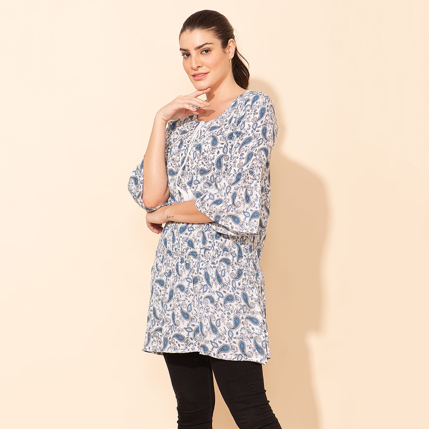 TAMSY Viscose Printed Crepe Top - Multi