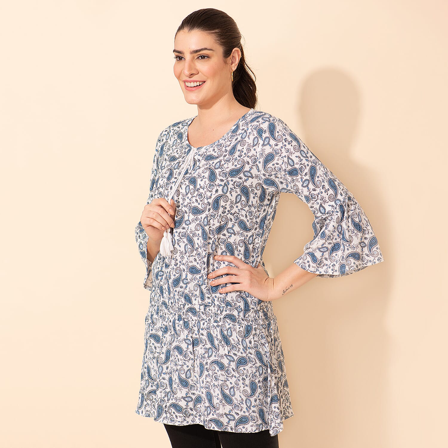 TAMSY Viscose Printed Crepe Top - Multi