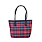 Closeout Deal Plaid Pattern Tote Bag with Shouder Strap - Grey & White