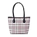 Closeout Deal Plaid Pattern Tote Bag with Shouder Strap - Grey & White