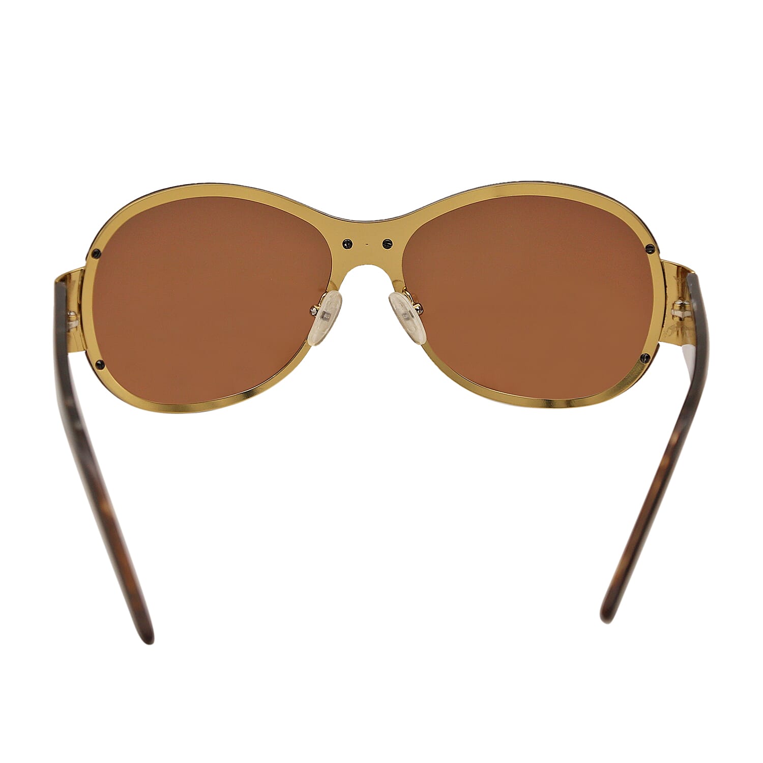POLAROID Rimless Oversized Sunglasses - Gold & Brown
