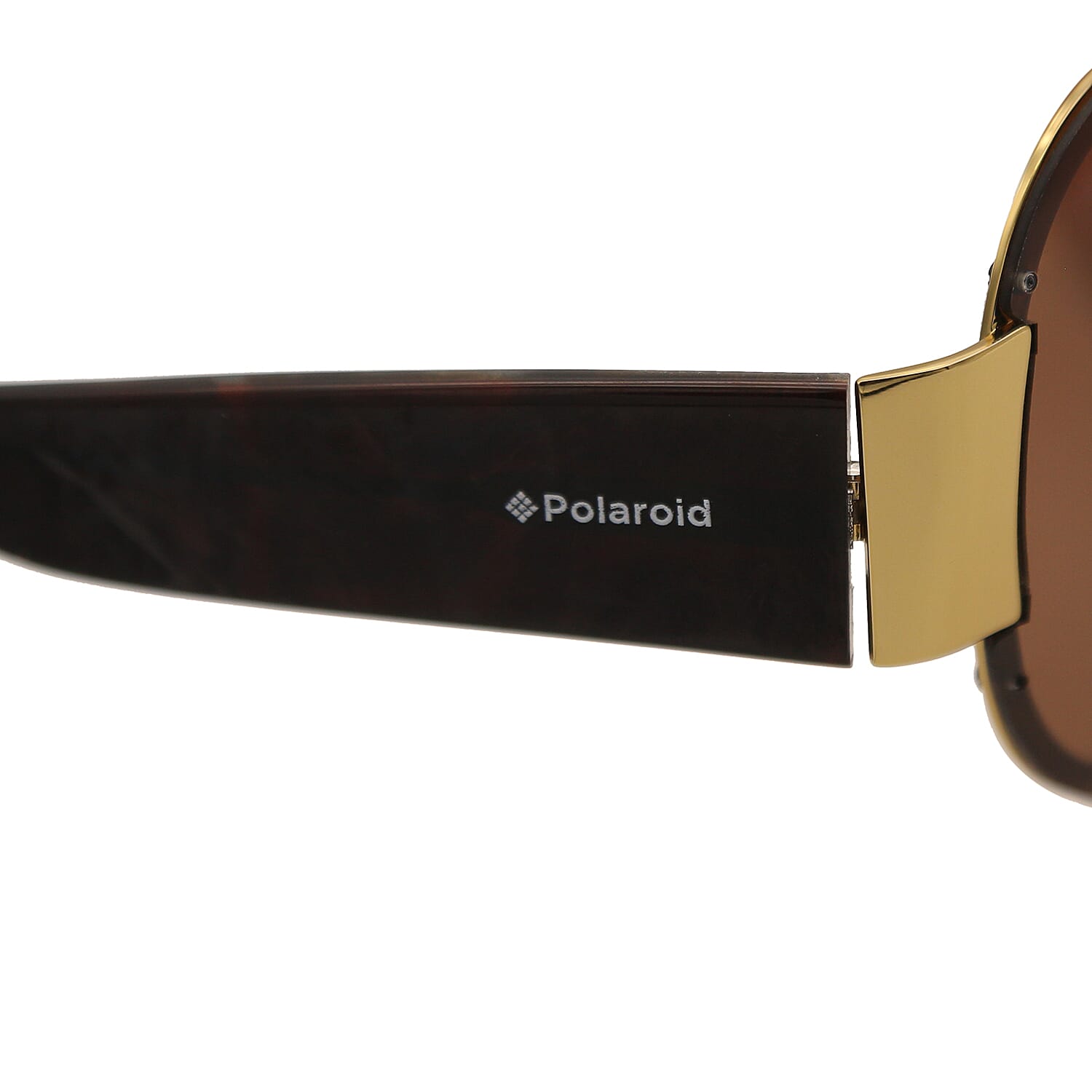 POLAROID Rimless Oversized Sunglasses - Gold & Brown