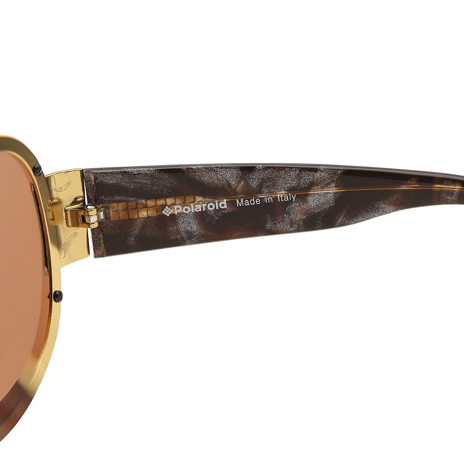 POLAROID Rimless Oversized Sunglasses - Gold & Brown