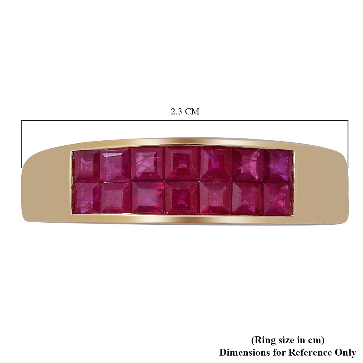 9K Yellow Gold Ruby Band Ring 1.34 Ct.