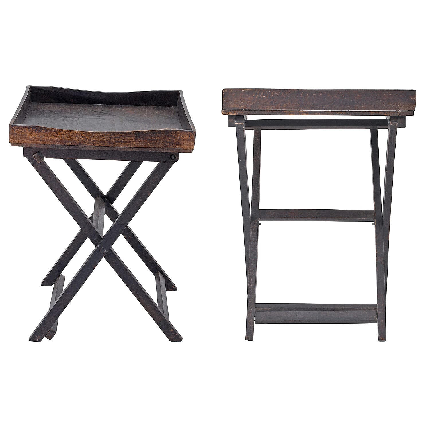 Mango Tree Wooden Tray with Stand - Light Brown