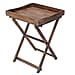 Mango Tree Wooden Tray with Stand (Size 46x46x61 Cm) - Dark Brown