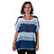 Nova OF London - Scoop Neck Stripe Top with 30 Inch Necklace- Blue & White