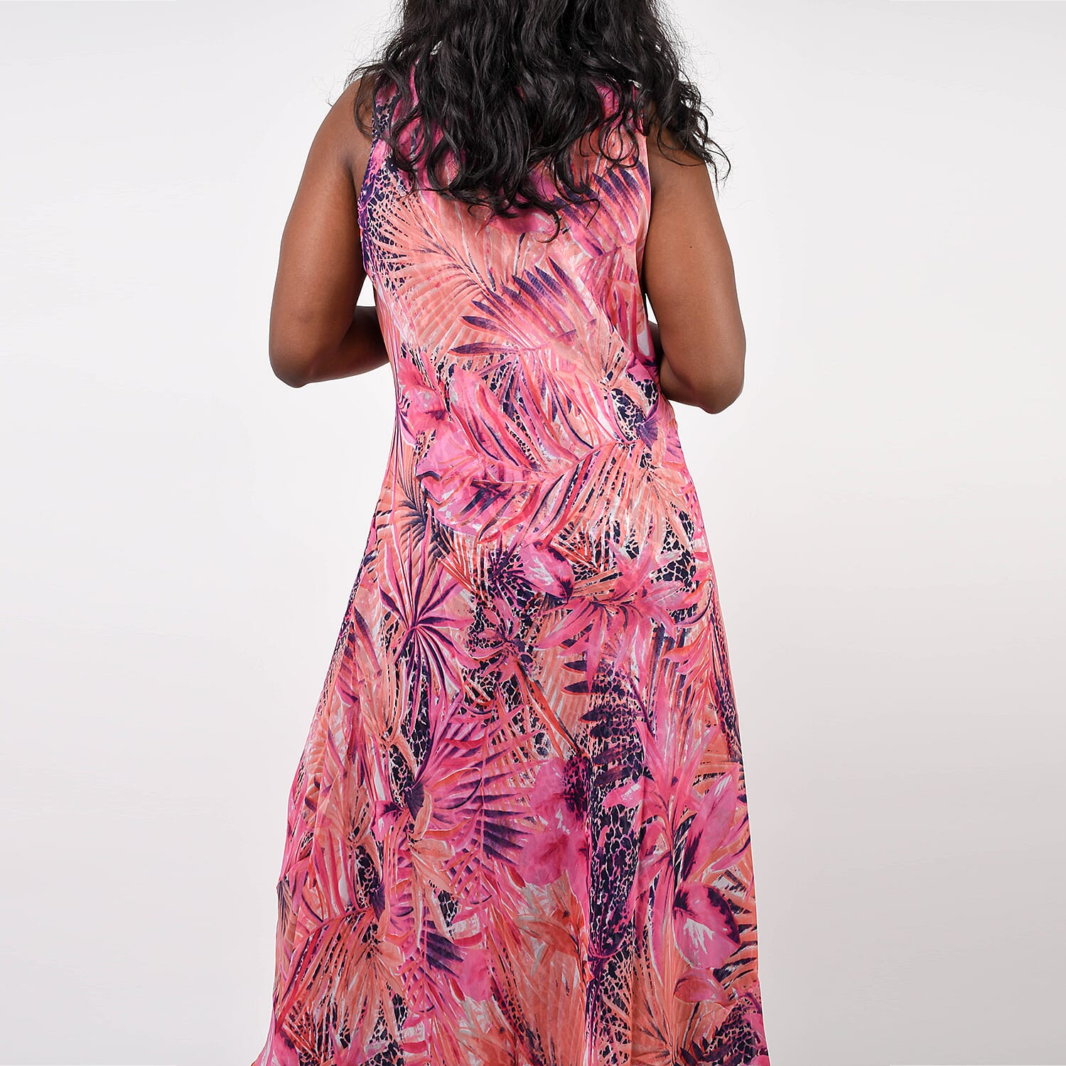 Reversible Printed Maxi Dress - Coral & Navy