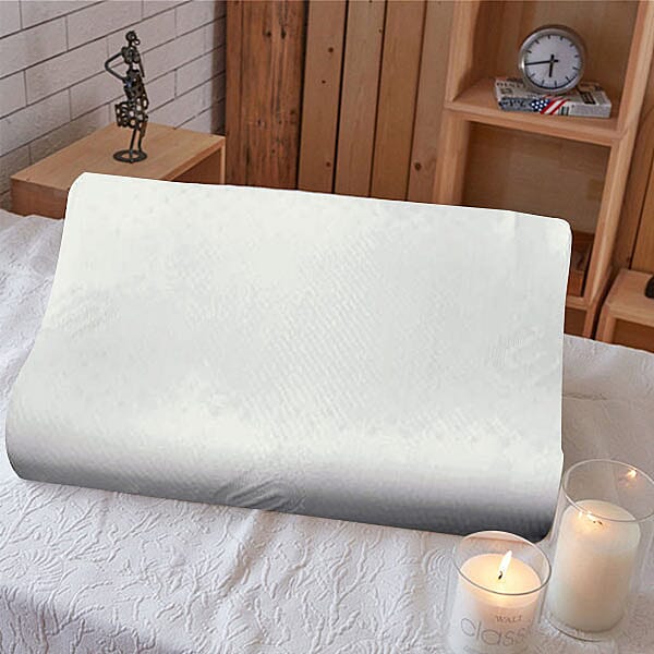 100% Natural Latex and Contour Pillow (Size 55x37x9 Cm) - White