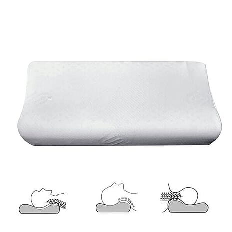 100% Natural Latex and Contour Pillow (Size 55x37x9 Cm) - White