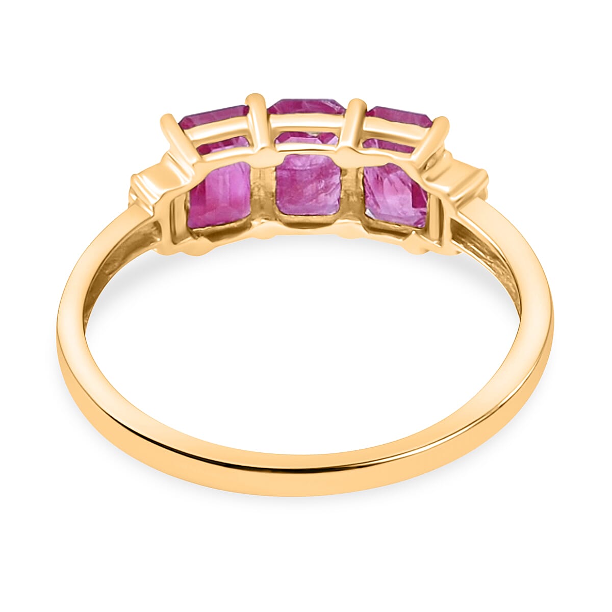 9K Yellow Gold Ruby and Diamond Ring 1.88 Ct.