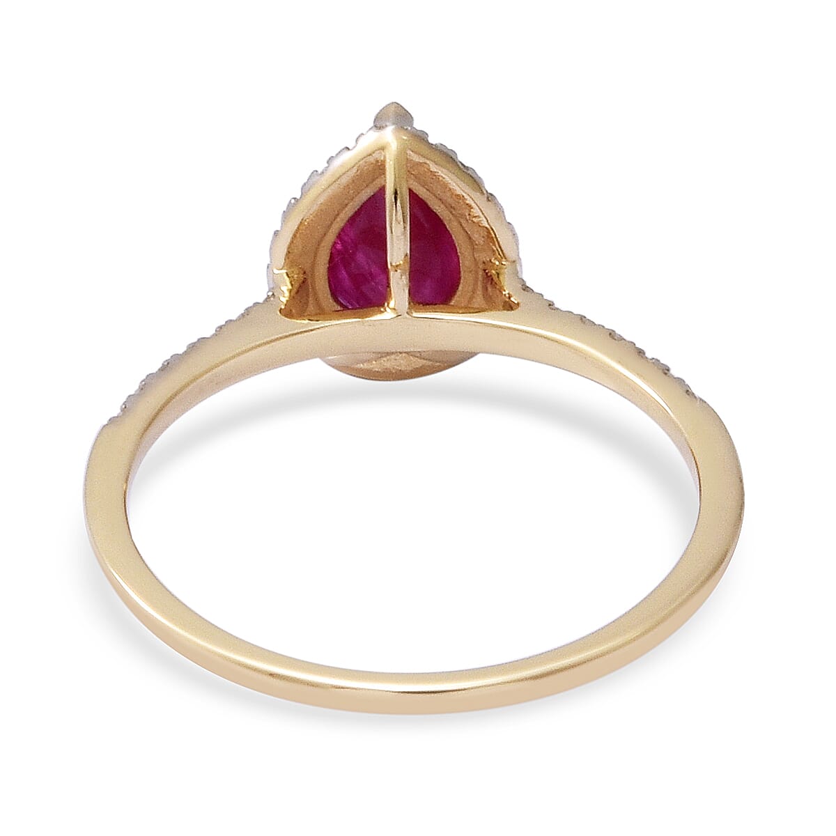 9K Yellow Gold AA Ruby and Diamond  (0.25 Cts) Ring 1.47 Ct.