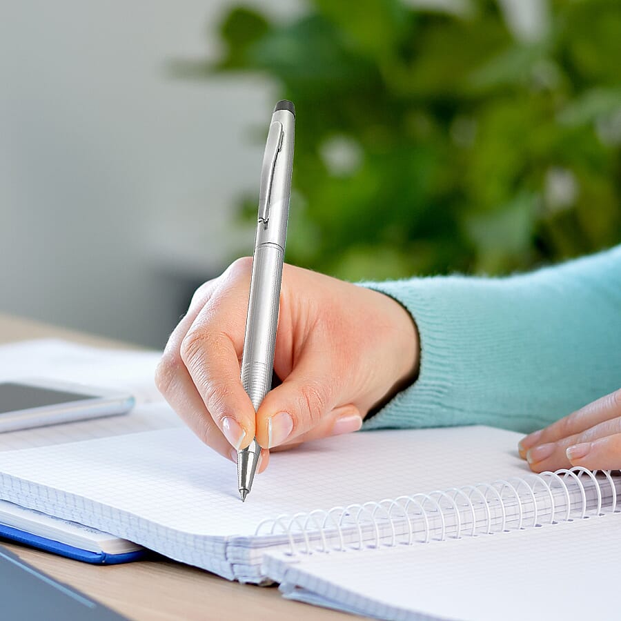 Set of 2 Finest Austrian Crystal Pens - Grey