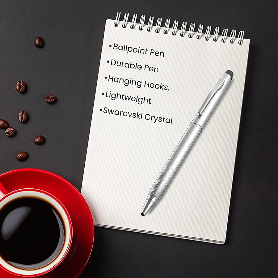 Set of 2 Finest Austrian Crystal Pens - Grey