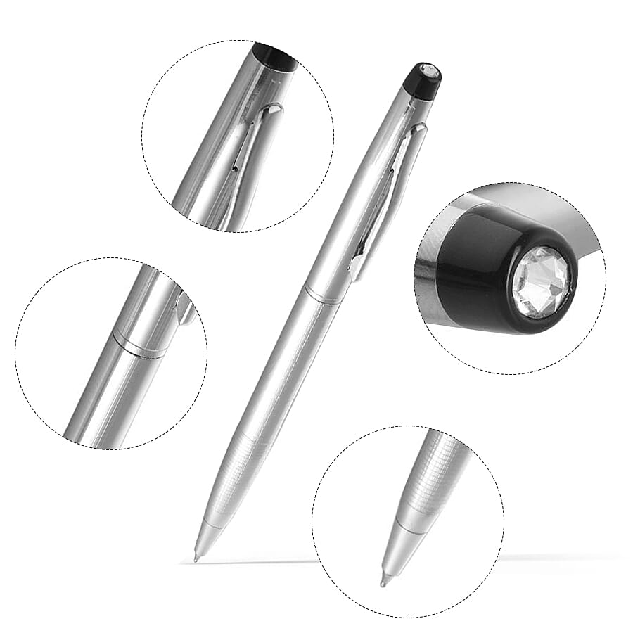 Set of 2 Finest Austrian Crystal Pens - Grey