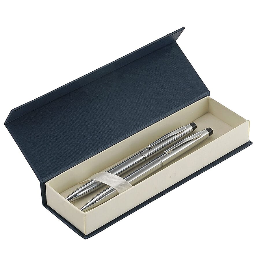 Set of 2 Finest Austrian Crystal Pens - Grey