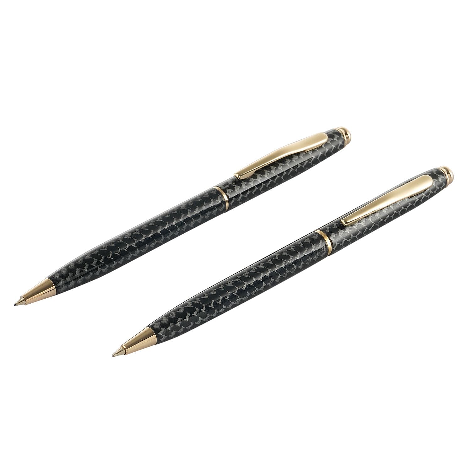 Close Out- Set of 2 Finest Austrian Crystal Pens - Golden & Grey