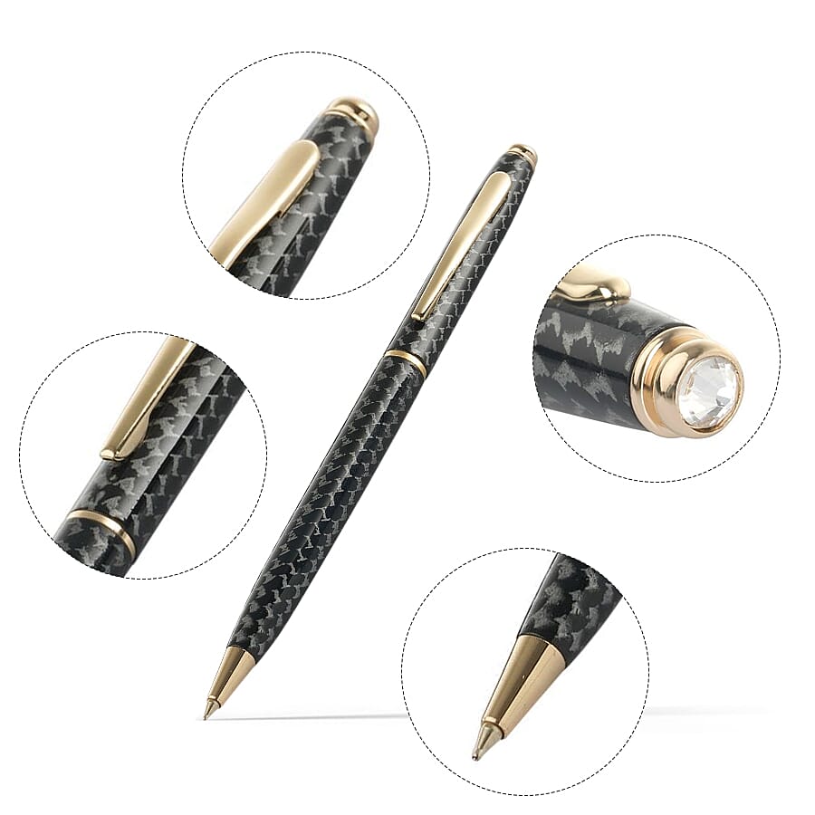 Close Out- Set of 2 Finest Austrian Crystal Pens - Golden & Grey