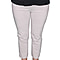 Emma Half Elasticated Comfortable Summer Trousers in WHITE
