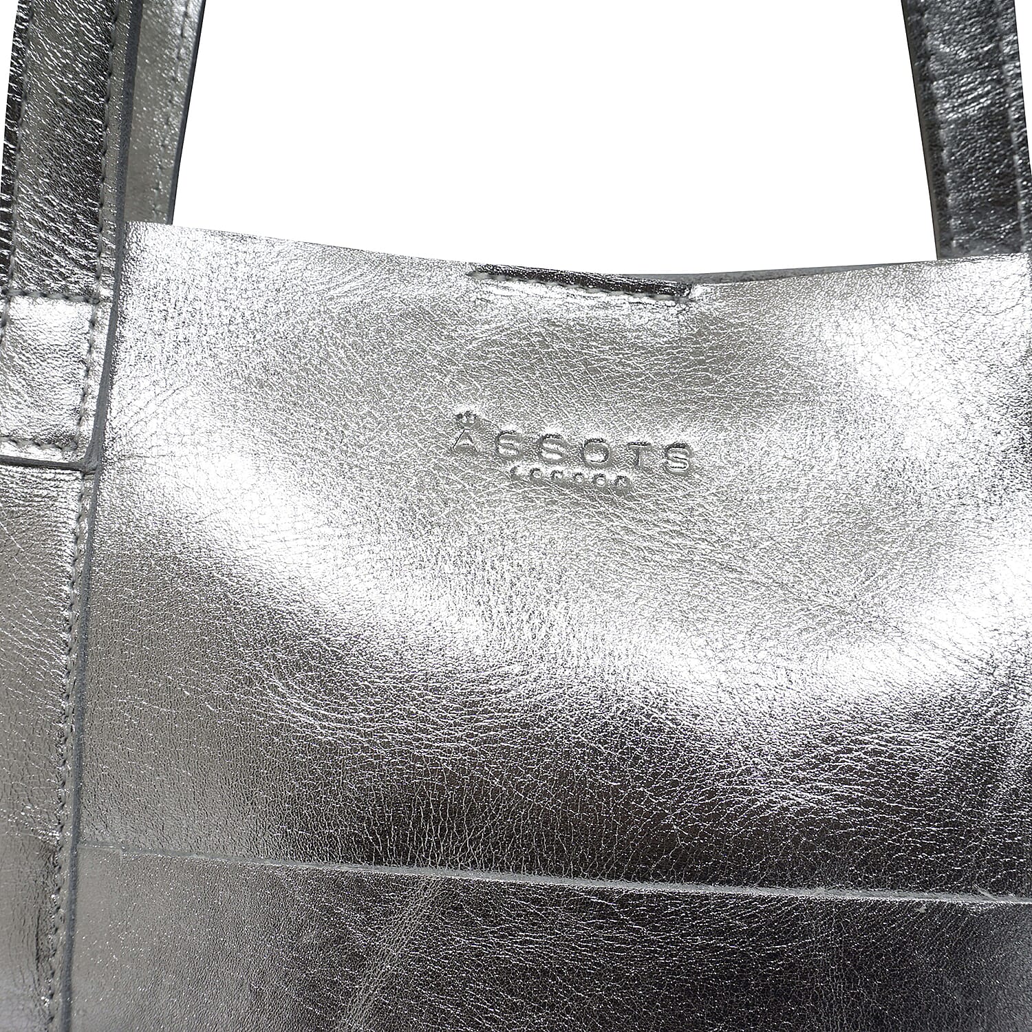 ASSOTS LONDON Genuine Leather Maisie Metallic Shopper Bag