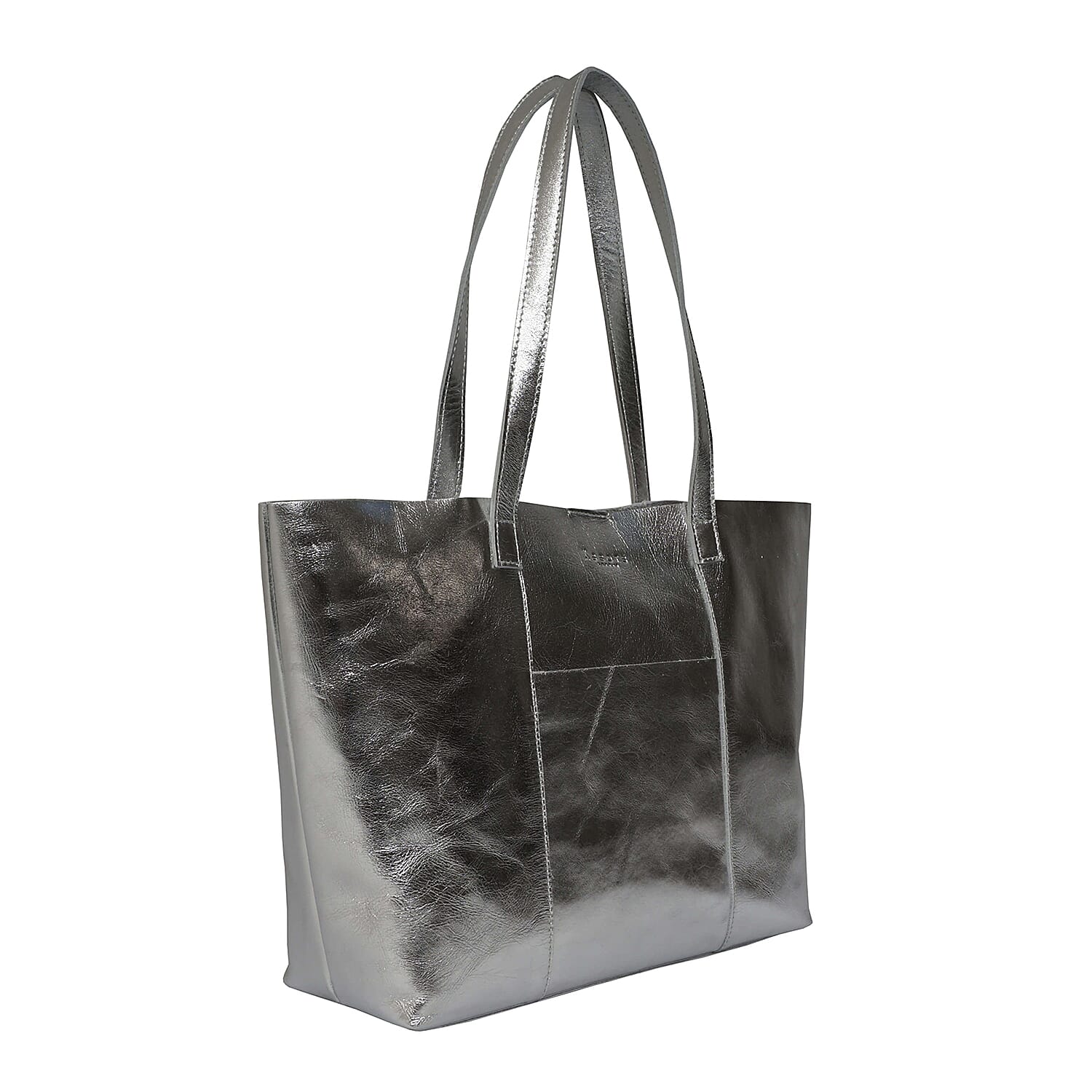 ASSOTS LONDON Genuine Leather Maisie Metallic Shopper Bag