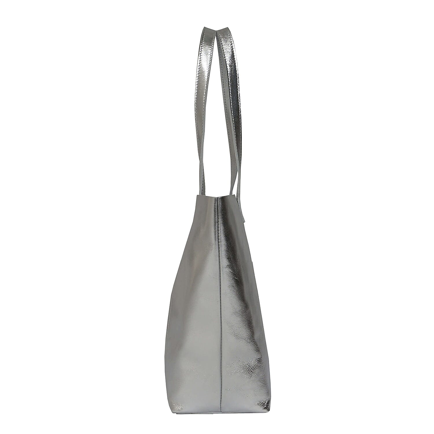 ASSOTS LONDON Genuine Leather Maisie Metallic Shopper Bag