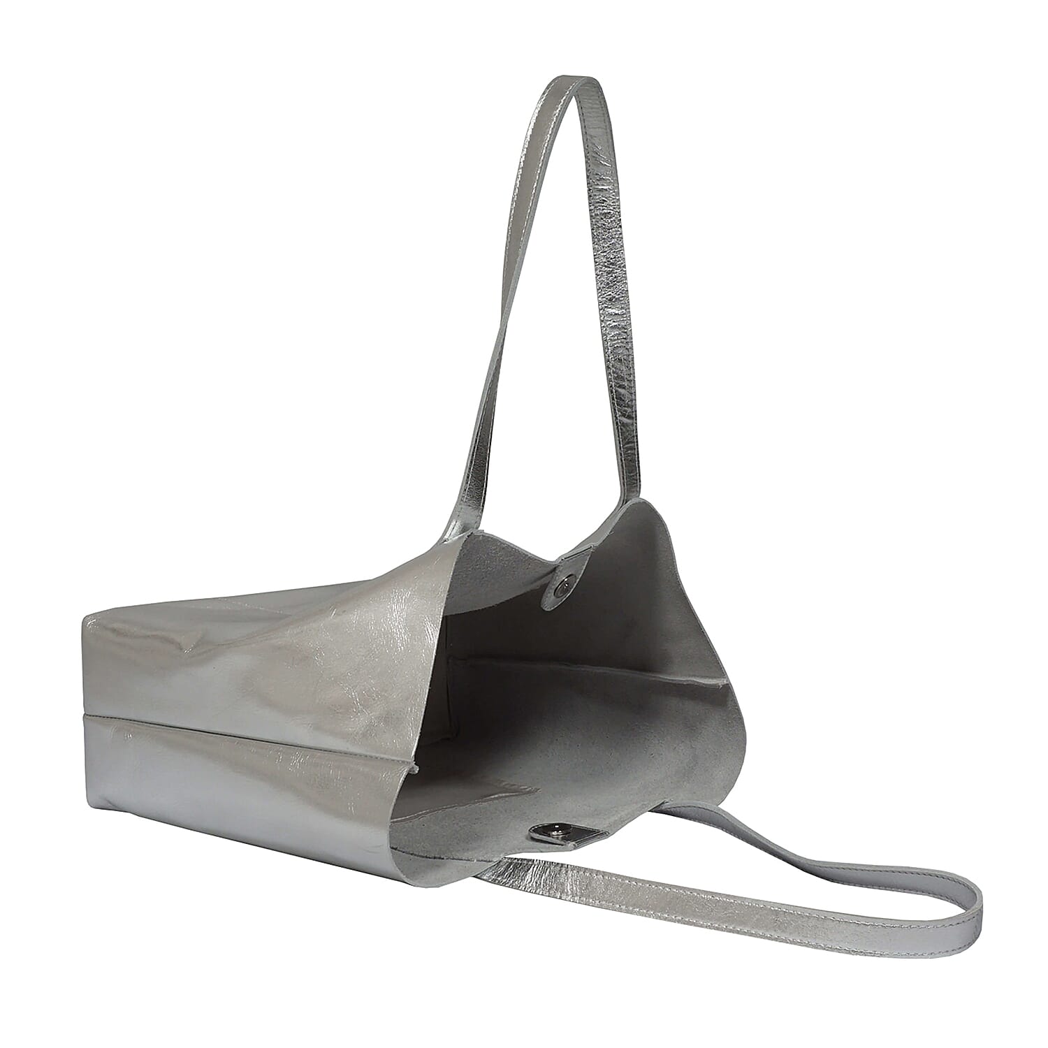 ASSOTS LONDON Genuine Leather Maisie Metallic Shopper Bag