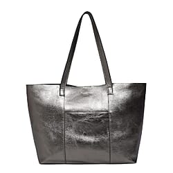 ASSOTS LONDON Genuine Leather Maisie Metallic Shopper Bag