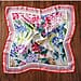 LA MAREY 100% Mulberry Silk Floral Pattern Silk Scarf (Size 52x52Cm) - White and Multi