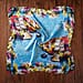 LA MAREY 100% Mulberry Sea Side Pattern Silk Scarf (Size 52x52Cm) - Blue and Multi